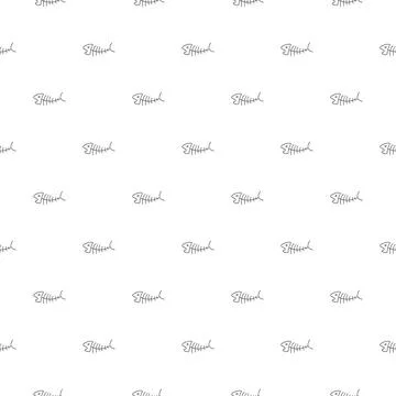 Cute Fish bones Seamless pattern. Cartoon Fish skeleton, background. Vector.. Stock Illustration