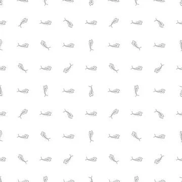 Cute Fish bones Seamless pattern. Cartoon Fish skeleton, background. Vector I Stock Illustration
