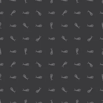 Cute Fish bones Seamless pattern. Cartoon Fish skeleton, background. Vector I Stock Illustration