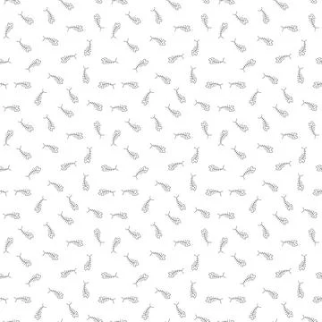 Cute Fish bones Seamless pattern. Cartoon Fish skeleton, background. Vector.. Stock Illustration