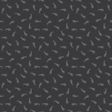 Cute Fish bones Seamless pattern. Cartoon Fish skeleton, background. Vector I Stock Illustration