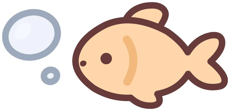 Cute Fish with Bubble 스톡 일러스트