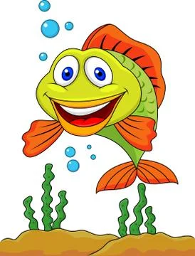 Cute fish cartoon Stock Illustration