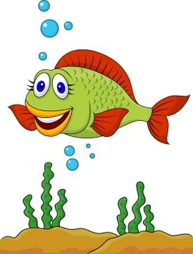 Cute fish cartoon Stock Illustration