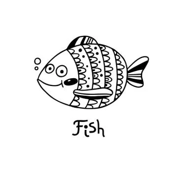 Cute fish in cartoon style. Vector illustration Stock Illustration