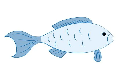 Cute fish in karutun style. Vector illustration. Stock Illustration