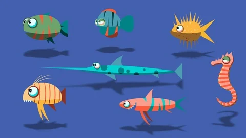 Cute fish Pack 스톡 동영상 113401951