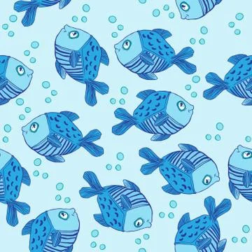 Cute fish pattern Stock Illustration