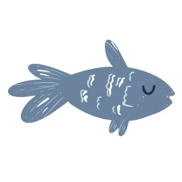 Cute fish vector characters. Colorful tropical fish vector illustration. Sea  Stock Illustration
