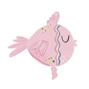 Cute fish vector characters. Colorful tropical fish vector illustration. Sea  Stock Illustration