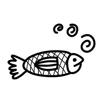 Cute fish. Vector illustration in the style of a doodle Stock Illustration
