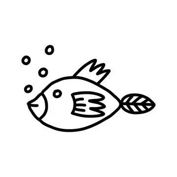 Cute fish. Vector illustration in the style of a doodle Stock Illustration