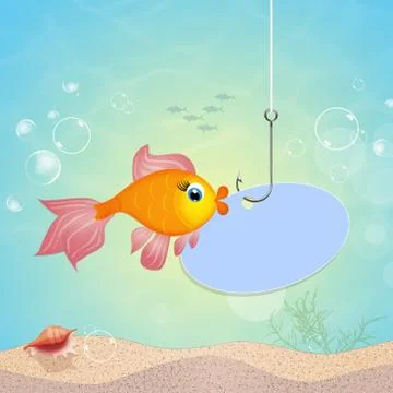 Cute fish in the water Stock Illustration