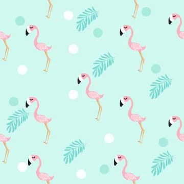 Cute flamingo vector pattern 스톡 일러스트