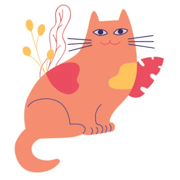 Cute flat cat. Cartoon vector illustration isolated on white background. Good Stock Illustration