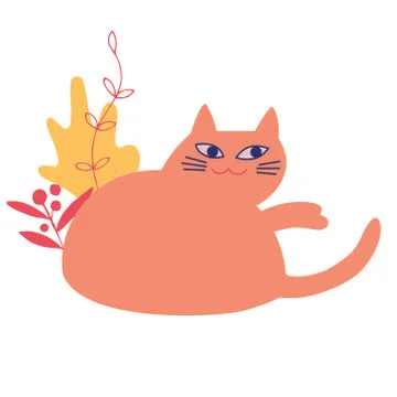 Cute flat cat. Cartoon vector illustration isolated on white background. Good Stock Illustration