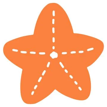 Cute flat color orange starfish Stock Illustration