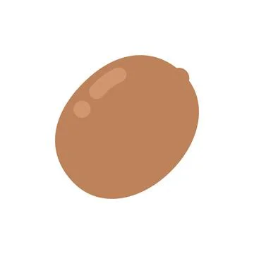 Cute flat design brown kiwi fruit icon isolated on white background Illustrazione stock