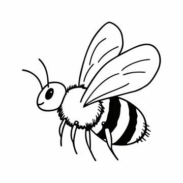 Cute Flat Design Honey Bee Vector Stock Illustration