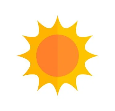 Cute flat design sun icon. Vector illustration. Stock Illustration