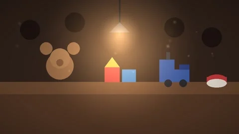 Cute Flat Design Toy Train and Blocks Animation 動画素材 347807517