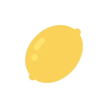 Cute flat design yellow lemon citrus fruit icon isolated on white background Stock-Illustration