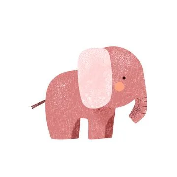 Cute Flat Elephant Illustration Stock Illustration