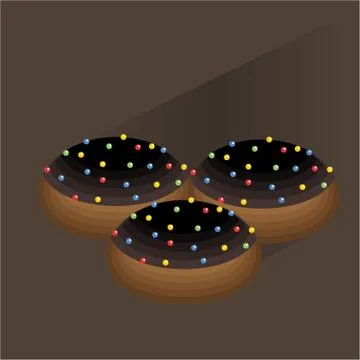 Cute flat iilustration of doughnut Stock Illustration