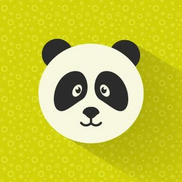 Cute flat panda. Vector illustration. 스톡 일러스트