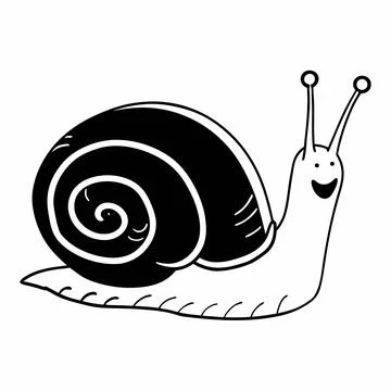 Cute Flat Snail Character Icon Stock Illustration