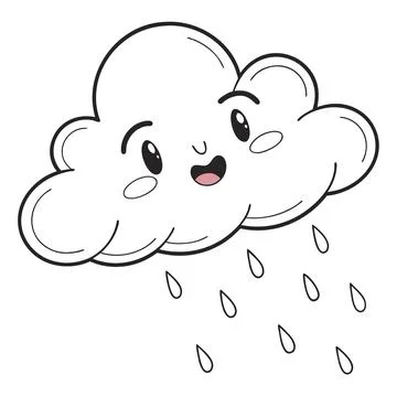 Cute Flat Style Cloud Vector Illustration Stock Illustration