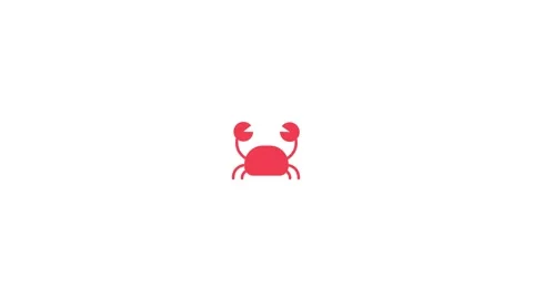 A cute flat vector animation of a red beach crab graphic element isolated o.. Video stock 345958406