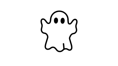 Cute floating ghost line art 2D animation for Halloween social media 스톡 동영상 342094811