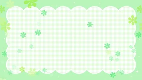 Cute floral checkered background green Stock Illustration