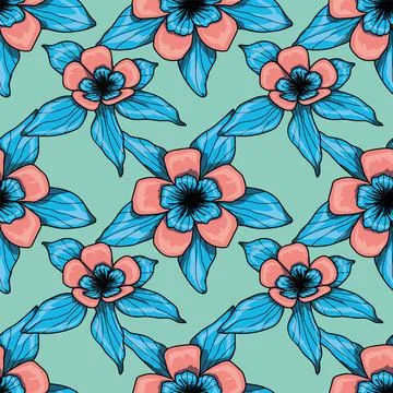 Cute floral pattern in the big flower. Seamless vector texture. Stock Illustration