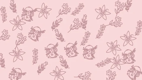 Cute Floral Pattern with Birds and Flowers. Stock Footage 319217833