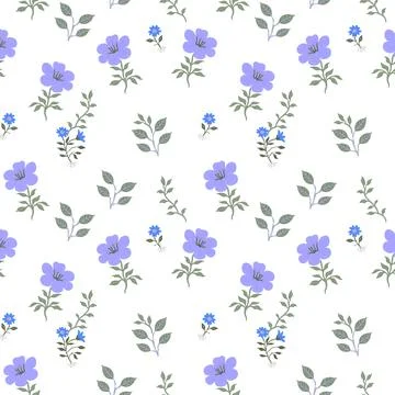 Cute floral pattern in the form of small flowers. Seamless vector texture. .. Stock Illustration