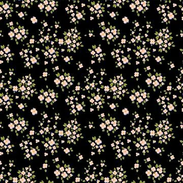 Cute floral pattern in the form of small flowers. Seamless vector texture. .. Stock Illustration