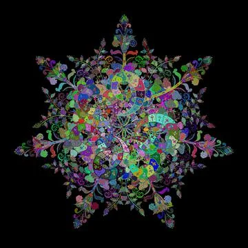 Cute Floral pattern in the small flower. Flowers on green, blue and black colors Stock Illustration