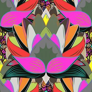 Cute Floral pattern in the small flower. Flowers on magenta, gray and green colo Illustrazione stock