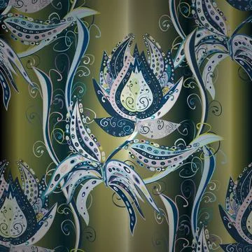 Cute Floral pattern in the small flower. Tropical seamless pattern with many blu Illustration