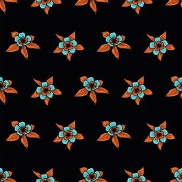 Cute floral pattern in the small flower. Seamless vector texture. Stock Illustration
