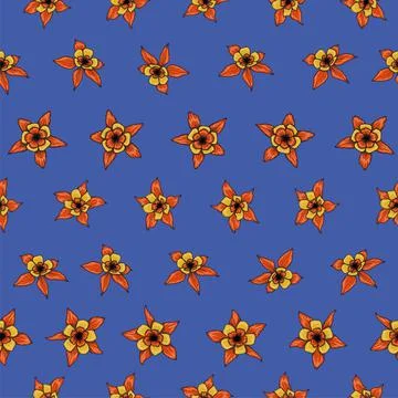 Cute floral pattern in the small flower. Seamless vector texture. Stock Illustration