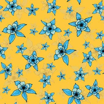 Cute floral pattern in the small flower. Seamless vector texture. Stock Illustration