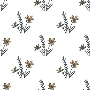 Cute floral rustic seamless pattern Stockillustratie