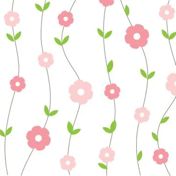 Cute floral seamless background Stock Illustration