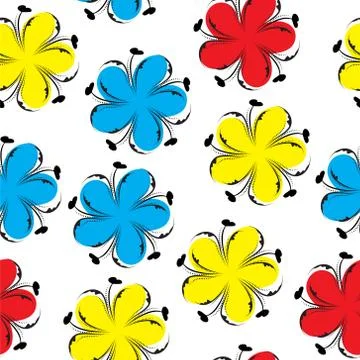Cute floral seamless pattern, bright summer floral background. Flower texture Stock Illustration