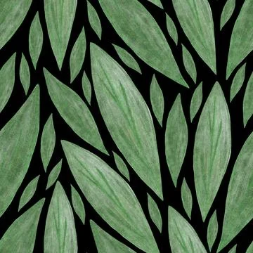 Cute Floral Seamless Pattern with Cornflower Leaves. Stock Illustration