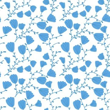 Cute floral seamless pattern. Endless background vector illustration. Botanic Illustrazione stock