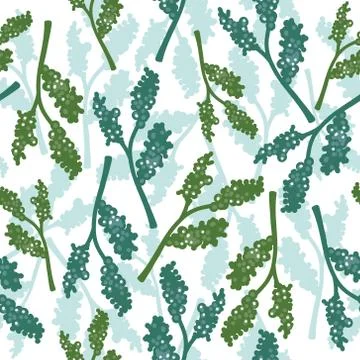 Cute floral seamless pattern. Vector background with flowers and leaves. Stock Illustration